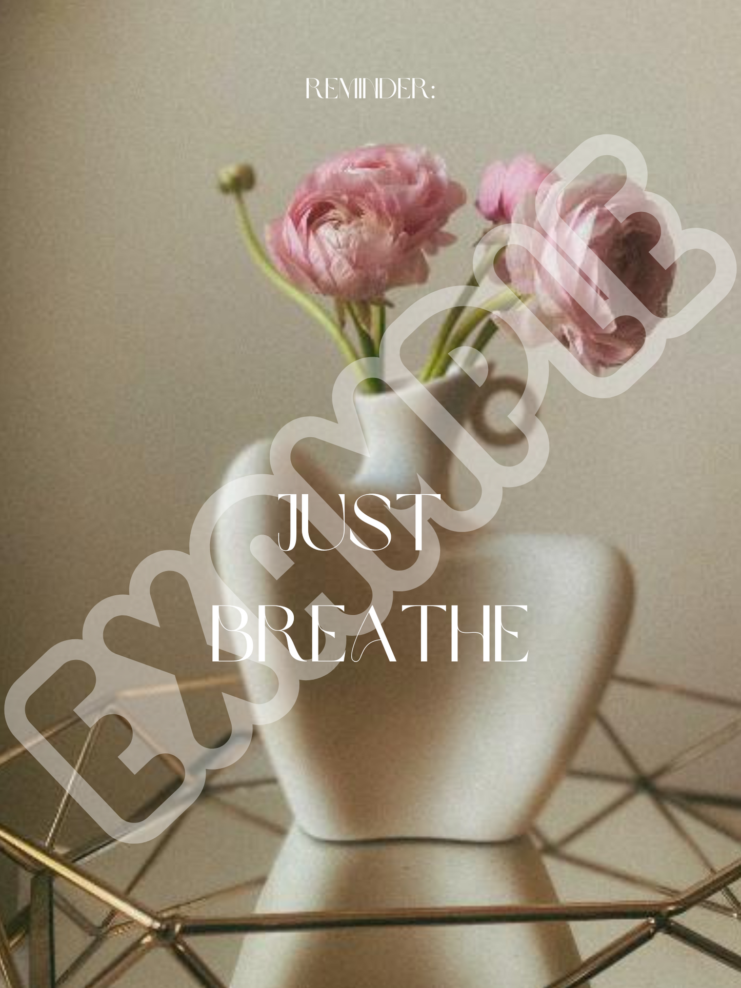 Reminder: Just Breathe | Wall Art Quote